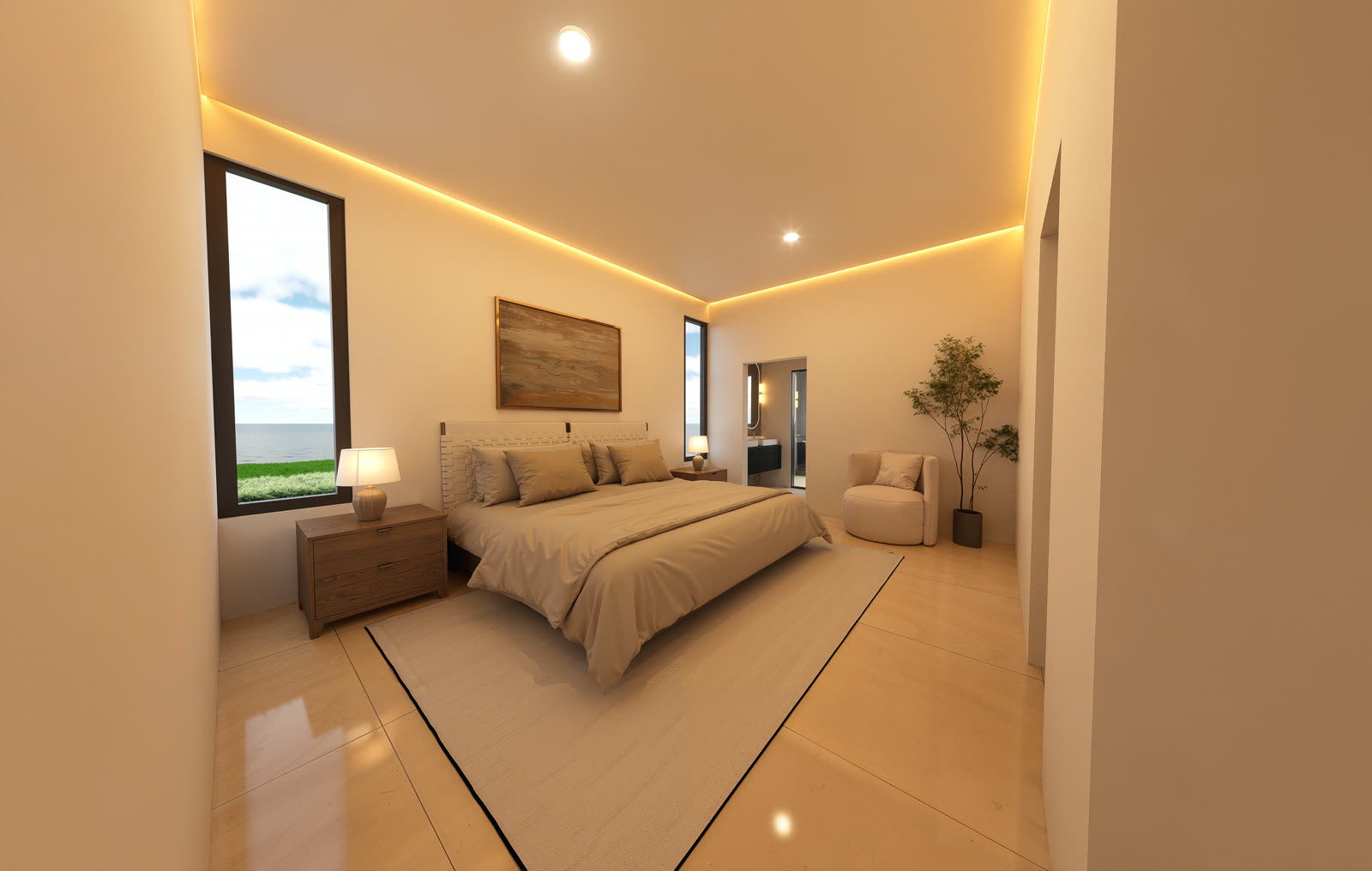 Habitación principal con vista al mar